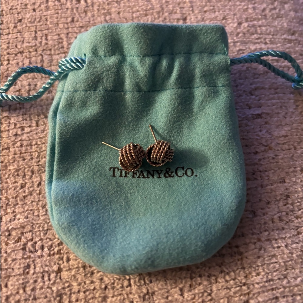 Tiffany & Co. Silver Twisted Knot Earrings
